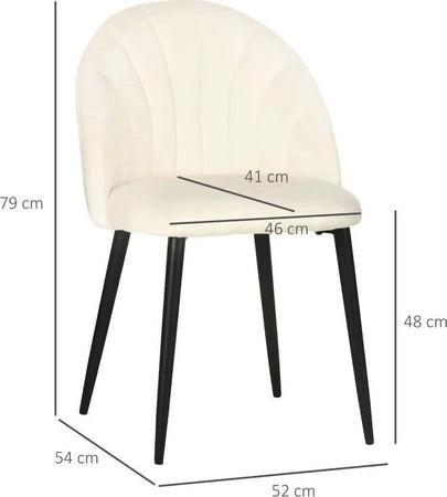 Set-2-Sedie-da-Salotto-e-Sala-da-Pranzo-Imbottite,-in-Metallo-e-Tessuto-Effetto-Velluto-Beige,-52x54x79-cm-AS5835-253V00CWAS5