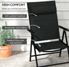 Set-2-Sedie-Pieghevoli-con-Schienale-Reclinabile-e-Poggiatesta,-in-Alluminio-e-Poliestere,-54x67x108-cm,-Nero-84G-383V00BK