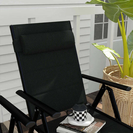 Set-2-Sedie-Pieghevoli-con-Schienale-Reclinabile-e-Poggiatesta,-in-Alluminio-e-Poliestere,-54x67x108-cm,-Nero-84G-383V00BK