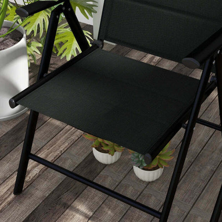 Set-2-Sedie-Pieghevoli-con-Schienale-Reclinabile-e-Poggiatesta,-in-Alluminio-e-Poliestere,-54x67x108-cm,-Nero-84G-383V00BK