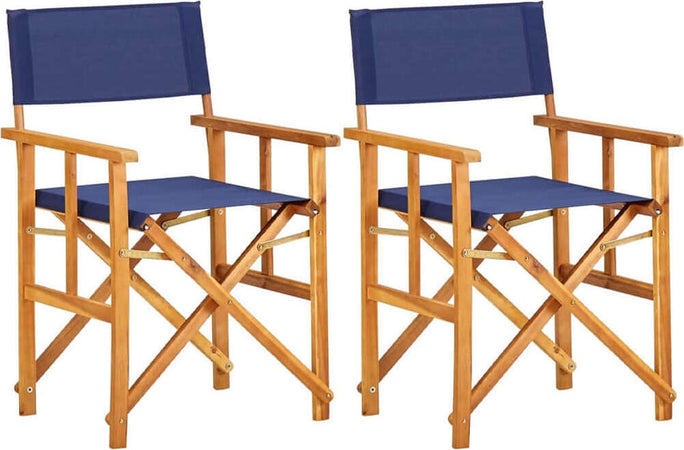 Set-2-Sedie-Pieghevoli-Seduta-e-Schienale-in-Tessuto-Blu-e-Struttura-Acacia