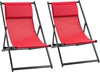 Set-2-Sedie-Poltrona-Sdraio-da-Esterni,-Pieghevoli-e-Reclinabili,-in-Alluminio,-Rosso,-96.5-x-58-x-91.5cm-84B-342WR