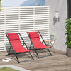 Set-2-Sedie-Poltrona-Sdraio-da-Esterni,-Pieghevoli-e-Reclinabili,-in-Alluminio,-Rosso,-96.5-x-58-x-91.5cm-84B-342WR