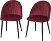 Set-2-Sedie-Sala-da-Pranzo-e-Soggiorno-Imbottite,-Design-Nordico-ed-Ergonomico-in-Metallo-e-Velluto,-52x54x79-cm,-Rosso-Scuro-ER7835-253WRER7