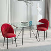 Set-2-Sedie-Sala-da-Pranzo-e-Soggiorno-Imbottite,-Design-Nordico-ed-Ergonomico-in-Metallo-e-Velluto,-52x54x79-cm,-Rosso-TG2835-253RDTG2