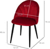 Set-2-Sedie-Sala-da-Pranzo-e-Soggiorno-Imbottite,-Design-Nordico-ed-Ergonomico-in-Metallo-e-Velluto,-52x54x79-cm,-Rosso-TG2835-253RDTG2