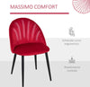 Set-2-Sedie-Sala-da-Pranzo-e-Soggiorno-Imbottite,-Design-Nordico-ed-Ergonomico-in-Metallo-e-Velluto,-52x54x79-cm,-Rosso-TG2835-253RDTG2