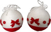 Set-2-sfere-di-Natale-in-lana-cm-10-Bianco-rosso-Assortito-Ciao-Srl