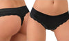 Set-2-Slip-Modello-Tanga-Jadea-Con-Bordo-Merlettato-Intimo-In-Pizzo-Donna-Sexy