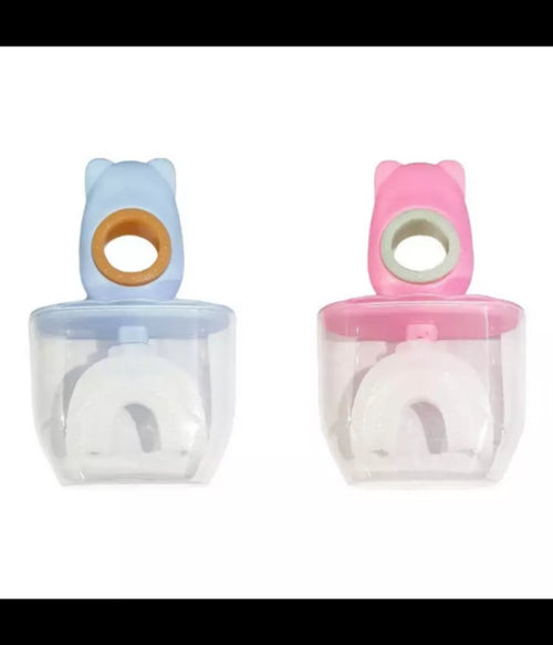 Set 2 Spazzolino Da Denti Per Bambini 2-6 Anni A Forma Di U Setole In Silicone