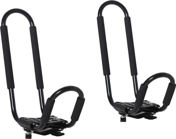 Set-2-Staffe-Porta-Kayak-con-Attacco-Universale-per-Portapacchi-Adatte-per-Canoe-e-Paddleboard,-Nero,-46x16.5x47cm-YH7A32-012YH7