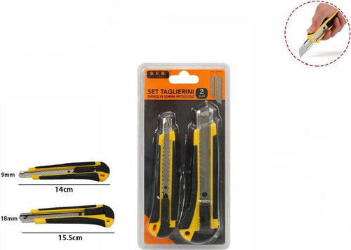 Set 2 Taglierini Taglierino Cutter Con Fermo Blocco Guida Lama 71072 Manico Gomma Casa, arredamento e bricolage > Bricolage e fai da te > Utensili Manuali Trade Shop italia - Napoli, Commerciovirtuoso.it