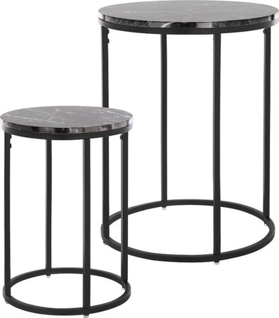 Set 2 Tavolini Da Salotto Moderno In Metallo Con Piano Effetto Marmo Casa e cucina/Arredamento/Soggiorno/Tavoli e tavolini/Tavolini bassi Decor Space - Altamura, Commerciovirtuoso.it