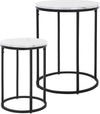 Set 2 Tavolini Da Salotto Moderno In Metallo Con Piano Effetto Marmo Casa e cucina/Arredamento/Soggiorno/Tavoli e tavolini/Tavolini bassi Decor Space - Altamura, Commerciovirtuoso.it