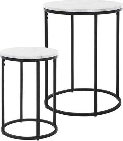 Set 2 Tavolini Da Salotto Moderno In Metallo Con Piano Effetto Marmo Casa e cucina/Arredamento/Soggiorno/Tavoli e tavolini/Tavolini bassi Decor Space - Altamura, Commerciovirtuoso.it