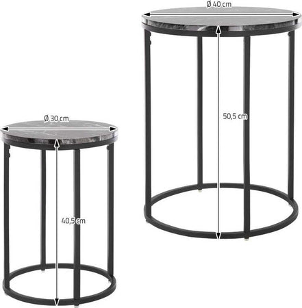 Set 2 Tavolini Da Salotto Moderno In Metallo Con Piano Effetto Marmo Casa e cucina/Arredamento/Soggiorno/Tavoli e tavolini/Tavolini bassi Decor Space - Altamura, Commerciovirtuoso.it
