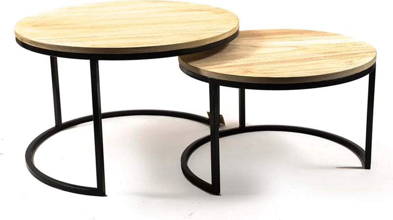 Set 2 Tavolini in metallo e Legno per arredamento interno ed esterno Casa e cucina/Arredamento/Soggiorno/Tavoli e tavolini/Console e tavoli da divano Decor Space - Altamura, Commerciovirtuoso.it