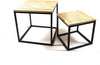 Set 2 Tavolini in metallo e Legno per arredamento interno ed esterno Casa e cucina/Arredamento/Soggiorno/Tavoli e tavolini/Console e tavoli da divano Decor Space - Altamura, Commerciovirtuoso.it
