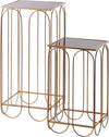 Set 2 Tavolini quadrati in metallo e vetro per arredamento interno ed esterno Casa e cucina/Arredamento/Soggiorno/Tavoli e tavolini/Console e tavoli da divano Decor Space - Altamura, Commerciovirtuoso.it