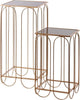 Set 2 Tavolini quadrati in metallo e vetro per arredamento interno ed esterno Casa e cucina/Arredamento/Soggiorno/Tavoli e tavolini/Console e tavoli da divano Decor Space - Altamura, Commerciovirtuoso.it