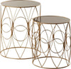 Set 2 Tavolini tondi in metallo e vetro per arredamento interno ed esterno Casa e cucina/Arredamento/Soggiorno/Tavoli e tavolini/Console e tavoli da divano Decor Space - Altamura, Commerciovirtuoso.it
