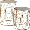 Set 2 Tavolini tondi in metallo e vetro per arredamento interno ed esterno Casa e cucina/Arredamento/Soggiorno/Tavoli e tavolini/Console e tavoli da divano Decor Space - Altamura, Commerciovirtuoso.it