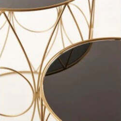 Set 2 Tavolini tondi in metallo e vetro per arredamento interno ed esterno Casa e cucina/Arredamento/Soggiorno/Tavoli e tavolini/Console e tavoli da divano Decor Space - Altamura, Commerciovirtuoso.it