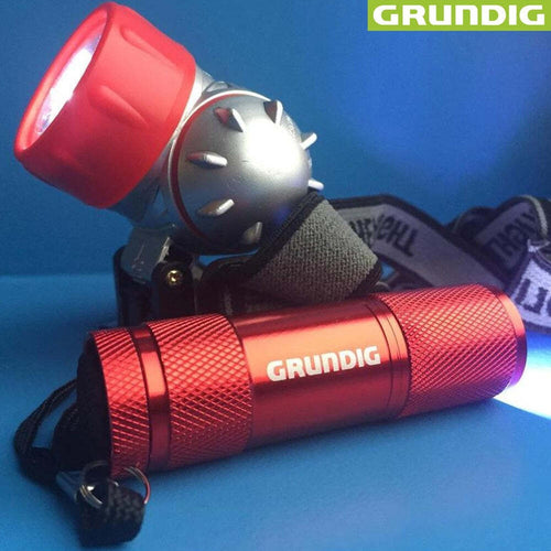 SET 2 TORCE LAMPADE LED FRONTALE E TORCIA PER CAMPEGGIO PESCA BICI GRUNDIG Fai da te/Sicurezza e protezione/Torce/Torce elettriche portatili (standard) Trade Shop italia - Napoli, Commerciovirtuoso.it