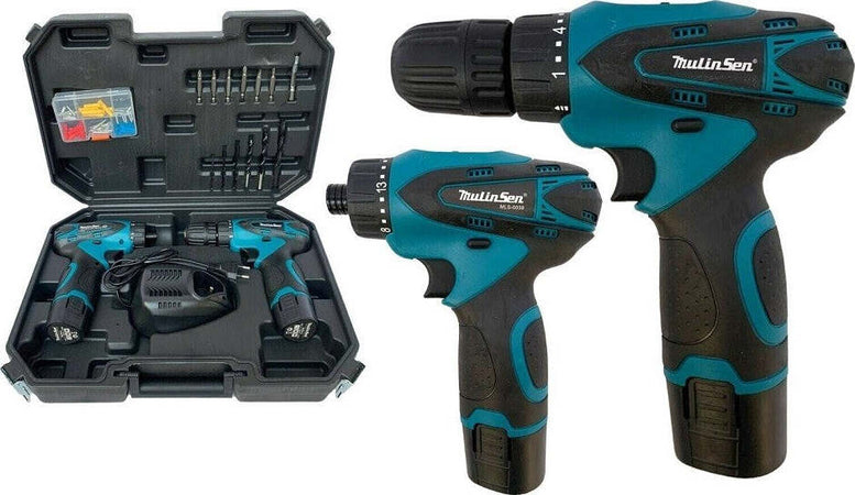 Set 2 Trapano + Avvitatore A Doppia Batteria Impulsi 18v Mls0061 Con Accessori Fai da te/Utensili elettrici e a mano/Utensili elettrici/Trapani/Trapani avvitatori Trade Shop italia - Napoli, Commerciovirtuoso.it