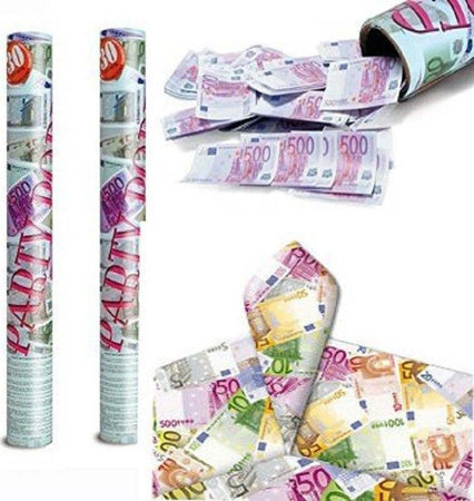 SET 2 TUBI SPARACORIANDOLI SOLDI BANCONOTE TUBO 40 CM FESTA LAUREA MATRIMONIO  Trade Shop italia - Napoli, Commerciovirtuoso.it