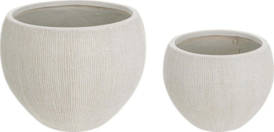 Set 2 Vasi Brush Bianchi Ciotole in Fibra Di Vetro Piante Fiori Giardino Giardino e giardinaggio/Attrezzi da giardino e attrezzature per l'irrigazione/Vasi e accessori per piante/Vasi tradizionali Decor Space - Altamura, Commerciovirtuoso.it