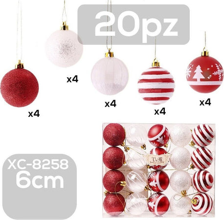 Set 20 Palline Natalizie Decorazioni 6 Cm Addobbi Per Albero Di Natale Xc-8258 Casa, arredamento e bricolage > Prodotti per Feste > Prodotti Natalizi Trade Shop italia - Napoli, Commerciovirtuoso.it