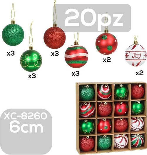 Set 20 Palline Natalizie Decorazioni 6 Cm Addobbi Per Albero Di Natale Xc-8260 Casa, arredamento e bricolage > Prodotti per Feste > Prodotti Natalizi Trade Shop italia - Napoli, Commerciovirtuoso.it