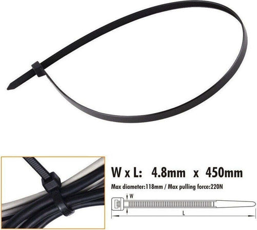 Set 20 Pz Fascette Cavi Cavo Nero Stringenti In Plastica Nylon 4.8x450 Mm 92386 Fai da te/Materiale elettrico/Gestione del cavo/Stringicavi Trade Shop italia - Napoli, Commerciovirtuoso.it
