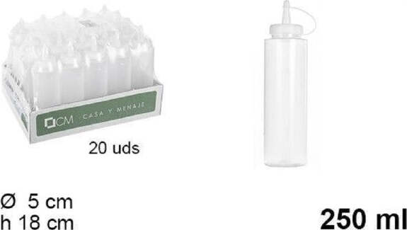 Set-20pz-Bottiglie-Dosatore-Plastica-Beccuccio-Per-Salse-Condimenti-250ml-102771