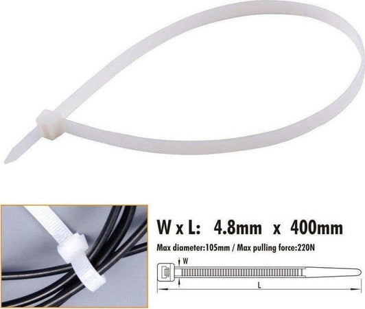 Set 20pz Fascette Cavi Cavo Bianco Stringenti In Plastica Nylon 4.8x400 Mm 92370 Fai da te/Materiale elettrico/Gestione del cavo/Stringicavi Trade Shop italia - Napoli, Commerciovirtuoso.it