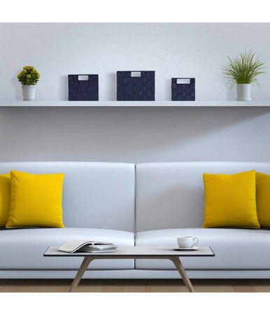 Set 21 Pezzi Box Scatola In Tessuto Porta Oggetti Organizer Con Manici Blu 79088