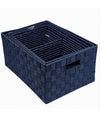 Set 21 Pezzi Box Scatola In Tessuto Porta Oggetti Organizer Con Manici Blu 79088