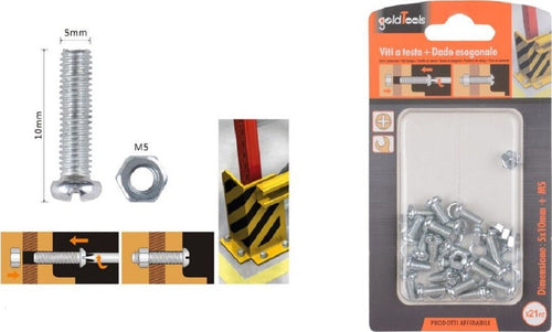 Set 21 Pz Viti Vite Testa A Croce Tonda 5x10 Mm Con Dadi Dado Esagonale M5 90965 Fai da te/Ferramenta/Chiodi viti ed elementi di fissaggio/Viti/Viti a spalla Trade Shop italia - Napoli, Commerciovirtuoso.it