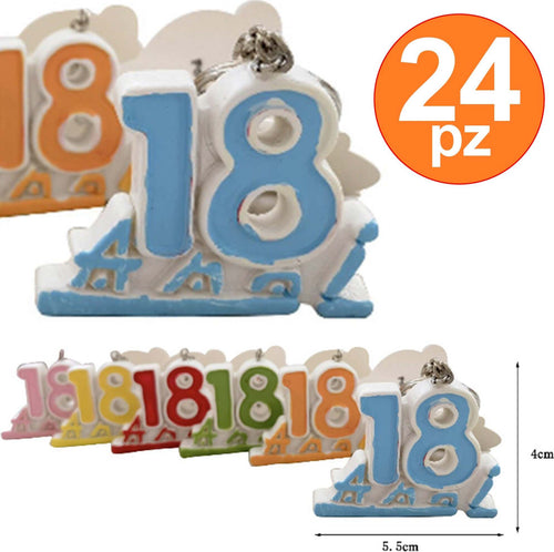 Set 24 Bomboniera Bomboniere Numero 18 Anni Diciottesimo Compleanno Porta Chiavi Casa e cucina/Hobby creativi/Materiali per hobby creativi/Forniture per feste/Bomboniere Trade Shop italia - Napoli, Commerciovirtuoso.it