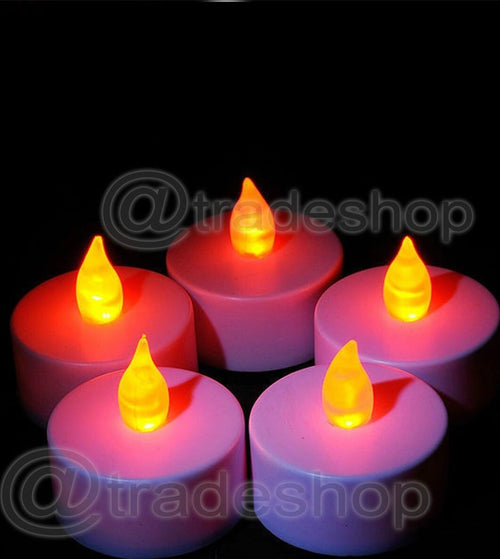 SET 24 CANDELE FIAMMA LUMINI LED DECORATIVE A BATTERIA VOTIVI LUCE BIANCO CALDO Illuminazione/Illuminazione per interni/Illuminazione speciale/Candele LED Trade Shop italia - Napoli, Commerciovirtuoso.it