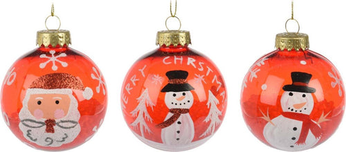 Set 24 Palline per albero di natale in vetro Rosso con Babbo Natale e Pupazzo di Neve Tinta Unita Ø 8 cm Casa e cucina/Decorazioni per interni/Addobbi e decorazioni per ricorrenze/Decorazioni natalizie/Addobbi e decorazioni/Palle e palline MagiediNatale.it - Altamura, Commerciovirtuoso.it
