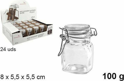 Set 24 Pezzi Barattolo Quadrato Vasetto Con Tappo Porta Spezie Vetro 100g 100828 Casa, arredamento e bricolage > Cucina > Barattoli e Contenitori Trade Shop italia - Napoli, Commerciovirtuoso.it