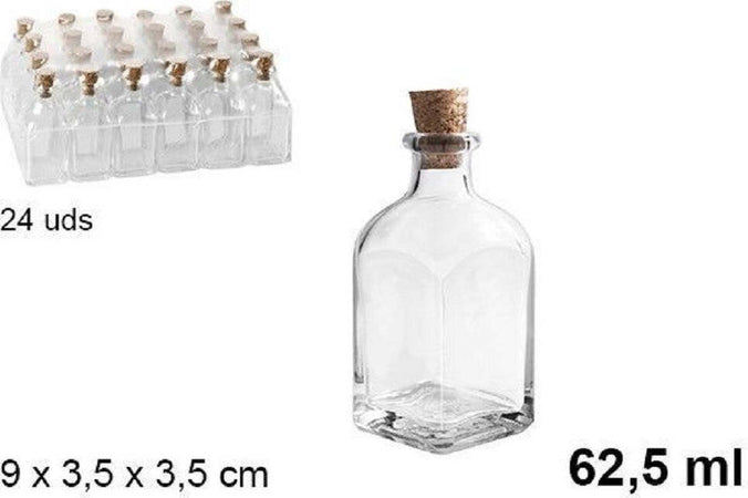 Set 24 Pezzi Bottiglie Bottigliette In Vetro Con Tappo In Sughero 62,5 Ml 105788 Casa e cucina/Produzione di birra e vino artigianali/Produzione di vino/Bottiglie Trade Shop italia - Napoli, Commerciovirtuoso.it