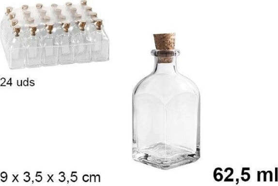 Set-24-Pezzi-Bottiglie-Bottigliette-In-Vetro-Con-Tappo-In-Sughero-62,5-Ml-105788