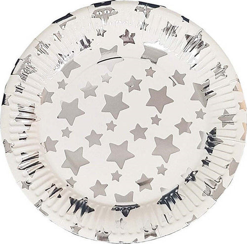 Set 24 Pezzi Piatti Piatto Carta Usa E Getta 18 Cm Stelle Argento Sun_7953 Casa, arredamento e bricolage > Prodotti per Feste Trade Shop italia - Napoli, Commerciovirtuoso.it