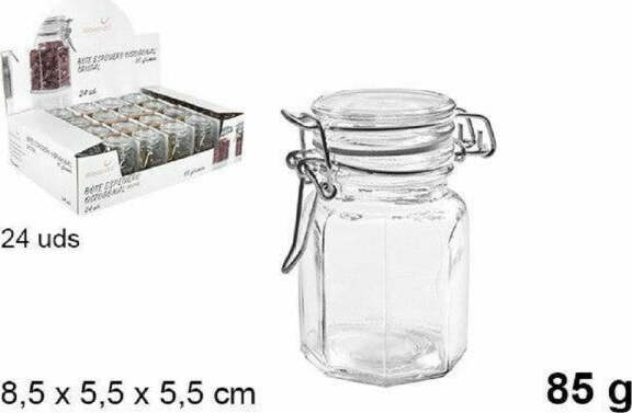 Set-24-Pz-Barattolo-Ottagonale-Vasetto-Con-Tappo-Porta-Spezie-Vetro-85g-100827