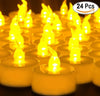 Set-24-Pz-Candele-Led-Lumini-Gialli-A-Batteria-Luce-Decorazione