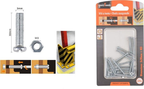 Set 24 Pz Viti Vite Testa A Croce Tonda 3x30mm Con Dadi Dado Esagonale M3 90956 Fai da te/Ferramenta/Chiodi viti ed elementi di fissaggio/Viti/Viti a spalla Trade Shop italia - Napoli, Commerciovirtuoso.it