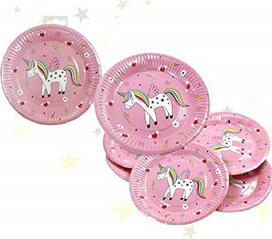 ZVK – 24 Piatti Di Carta Per Feste 18 Cm | Rosa Con Lamina D'Oro | Usa E Getta | Per Matrimoni, Compleanni, Lauree, Natale